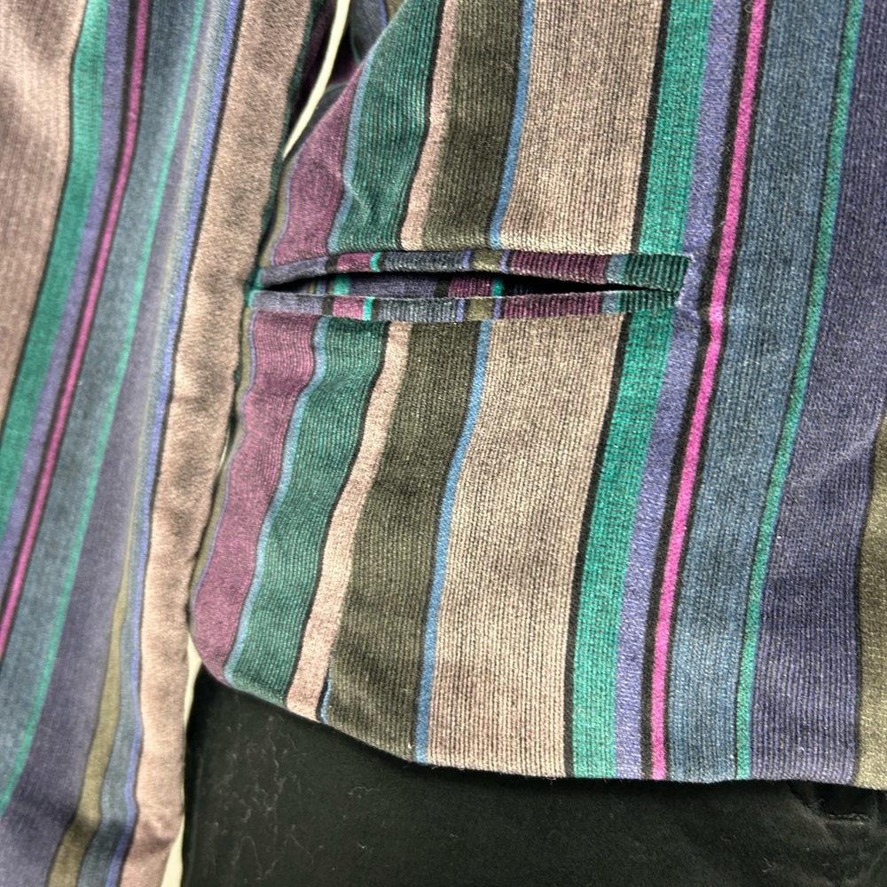 Vintage Striped Velvet Blazer – Size 7 - Picture 4 of 15